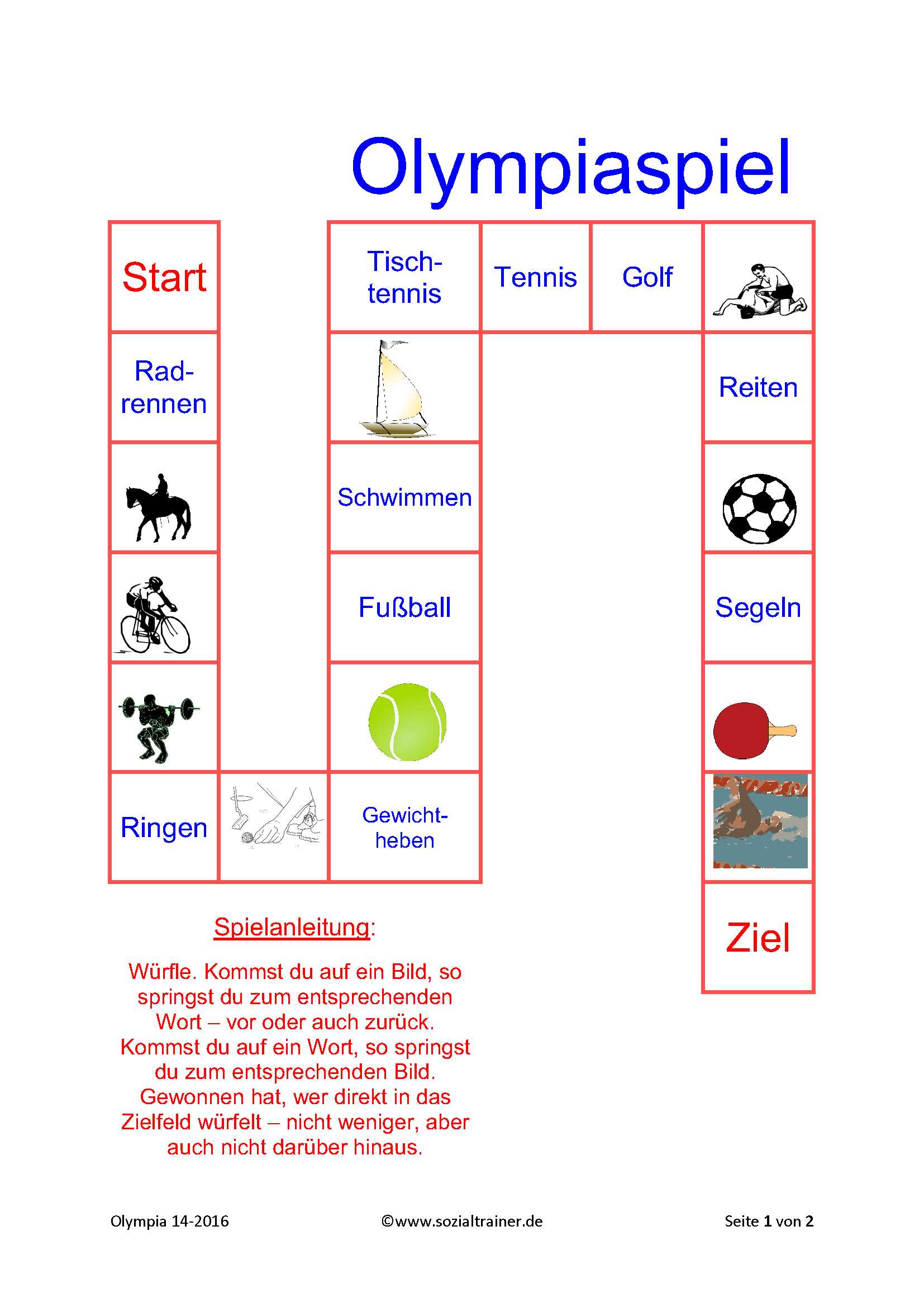 Arbeitsblatt Würfelspiel